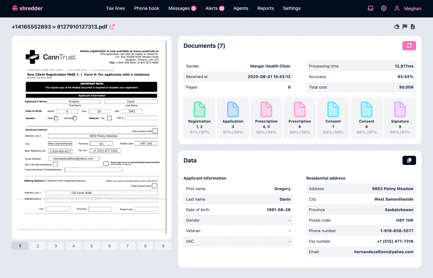Fax automation with AI dashboard